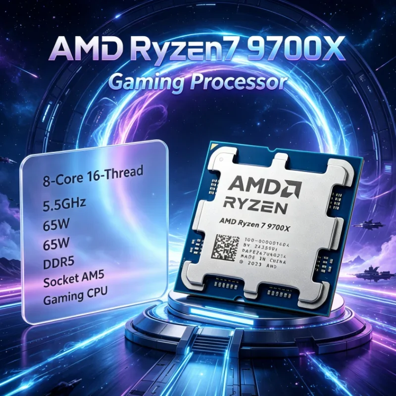 AMD Ryzen 7 9700X 8-Core 16-Thread L3=32M 4NM Up to 5.5GHz 3.8GHz 65W without fan Socket AM5 DDR5 PCIe 5.0 CPU for Desktop PC