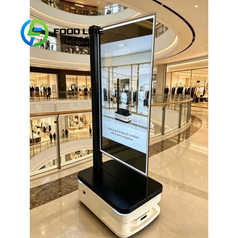 55inch OLED Digital Signage AI Robot Featuring Autonomous Navigation Automatic Charging and Continuous Video/Ad Playback