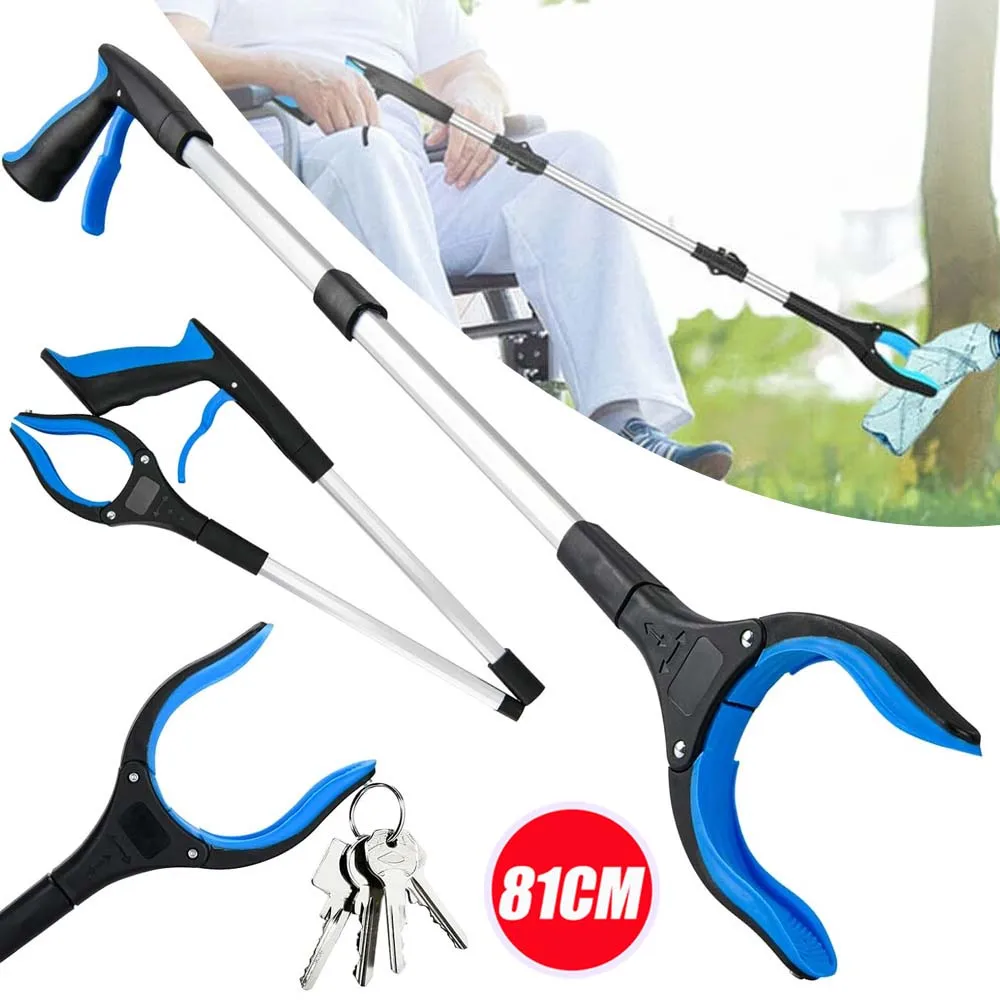 81 cm langer magnetischer Greifer, teleskopierbare Müllzange für ältere Menschen und Kinder, für Zuhause und Park, schützt vor Rückenschmerzen und -zerrungen.