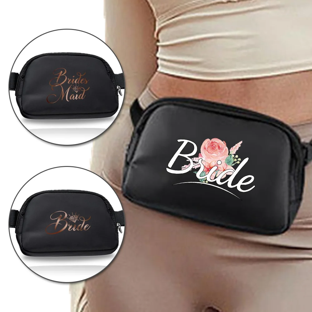 Fanny Packs Waterproof Waist Bag Unisex Outdoor Sports Organizers Crossbody Bags Bags Korean-style Fanny Pouch Bride Printing