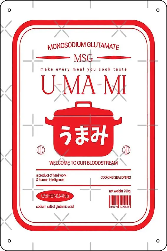 Monosodium Glutamate (MSG) - Umami Poster Metal Sign Decor - 8 x 12inch Bar Pub Garage Man Cave Wall Art