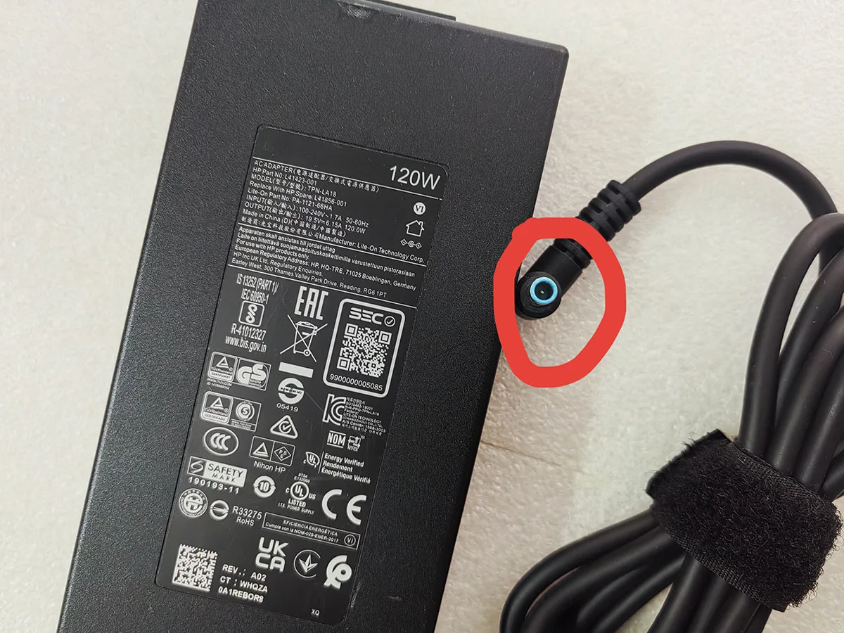 

120W Blue Tip AC Adapter For HP Omen 15-ax009na Laptop 19.5V 6.15A TP​N-LA18 L41423-001 L41856-001 190193-11 SU10462-19001