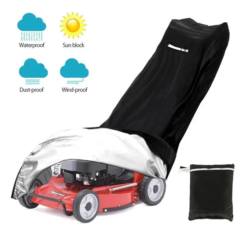 Lawn Mower Cover Portable Waterproof Lawn Tractor Covers Lawn Mower Universal Size Protective Sleeve With Drawstring Garden