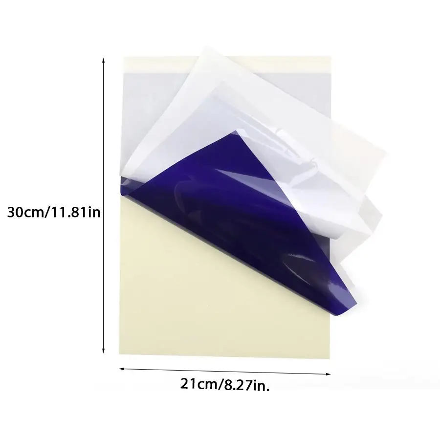 40pcs Tattoo Transfer Paper Sheets, Four Layer Stencil Transfer Tracing Paper, Professional Supply for DIY Skin Pattern Copy XJM