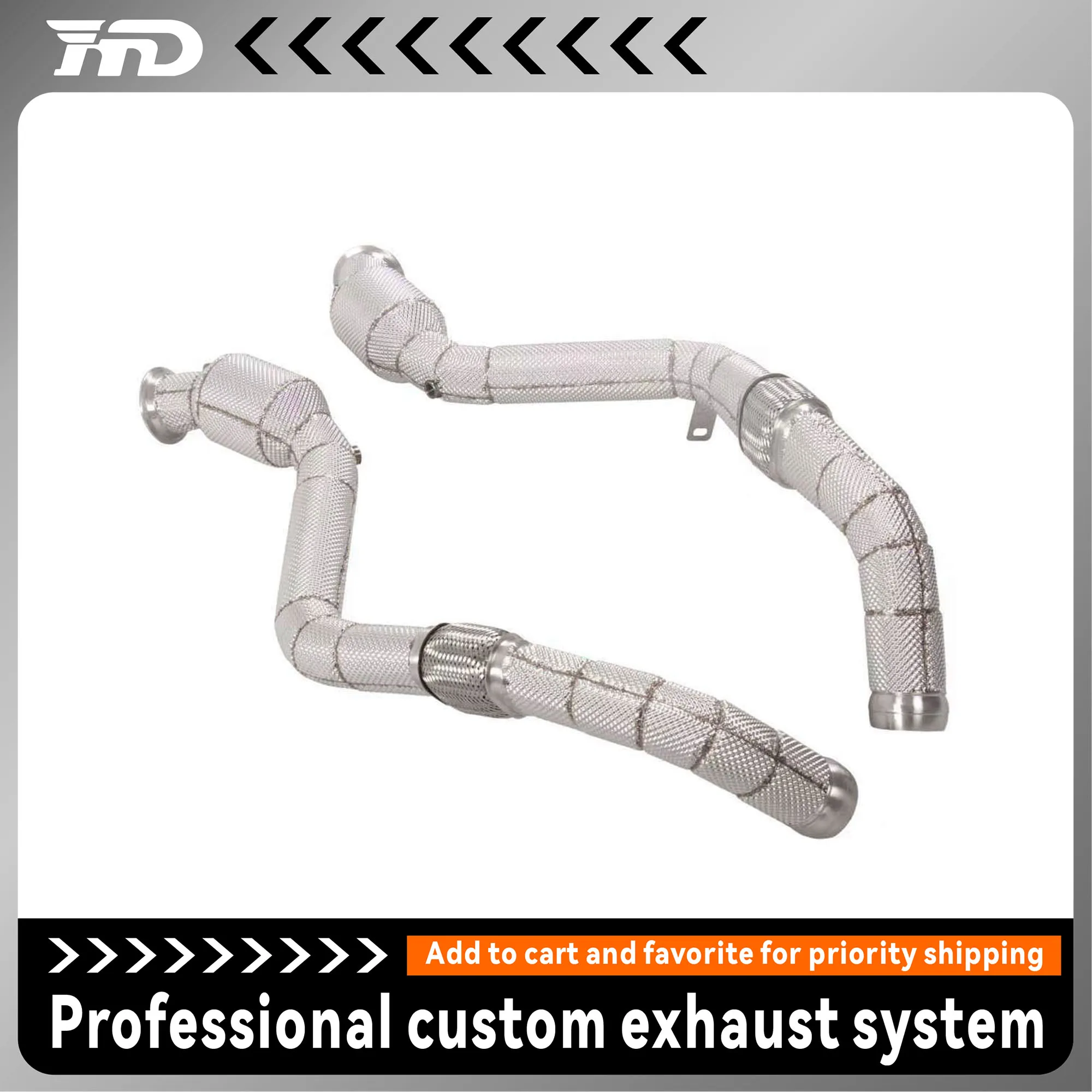 

HMD Exhaust System High Flow Performance Downpipe for Bentley Flying Spur 6.0T Car Accessories with Heat Shield