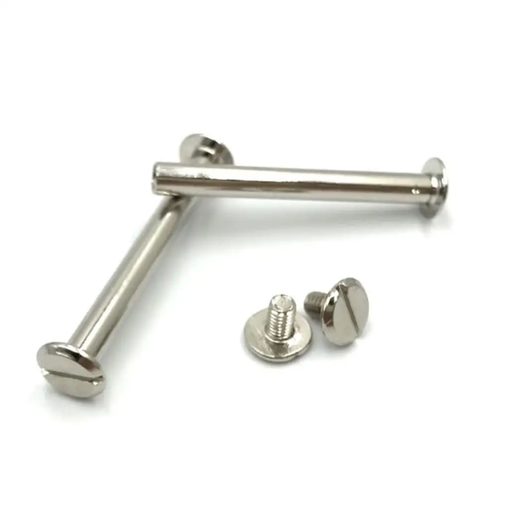 Iron Posts Binding Screws Rivets Nickel Plated Chicago Style Leather Rivets for DIY Bookbinding Scrapbooking and Belts