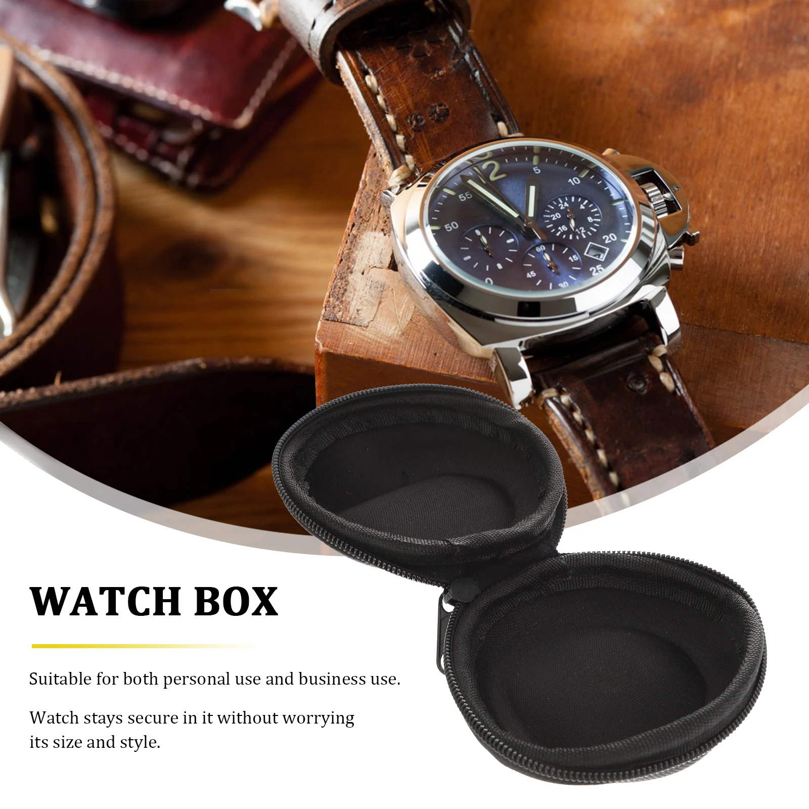

Portable Watch Case for Men Women Travel Pouch Single Storage Jewelry Box Soft Felted Interior Protect Watches Accessories Watch
