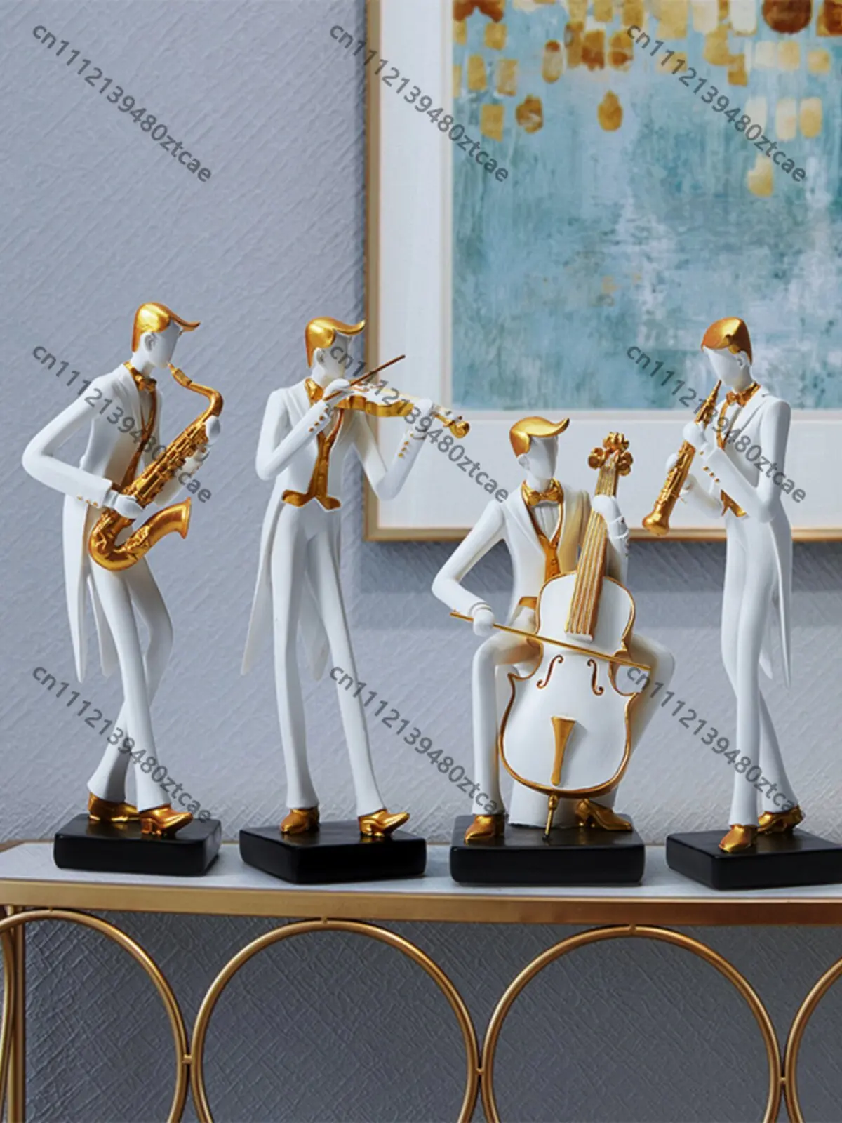Musician Character Resin Ornaments Mini Musical Instrument Model Craft Decor Violin Piano Cello Saxophone Desktop Decor Gift