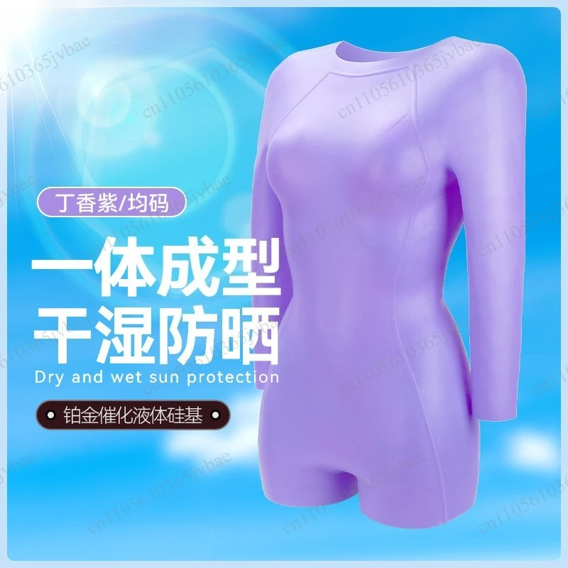 New Long-sleeved One-piece Wetsuit Women's Water Sunscreen and Warm Protective Clothing