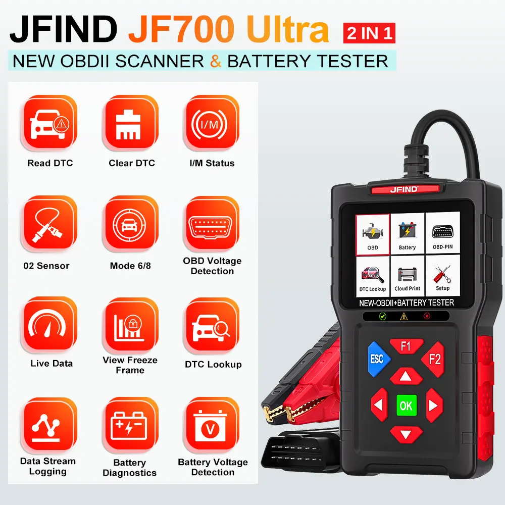 For Harley For Davidson 6Pin 4Pin 2-in-1 Motorcycle Adapter Cable JFIND JF700 Ultra Battery Health Test Car Diagnostic Tools