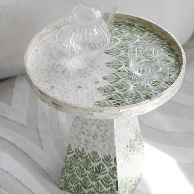 Natural Shells Creative Living Room Coffee Tables Luxury Antique Style Miniature Aesthetic Nordic Sofa Side Table Home Decor