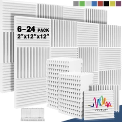 Studio Sound Proof Wall Foam Panels 6/12/24 Pcs Acoustic Foam Soundproofing On The Wall Insulation Sound Absorbing Material