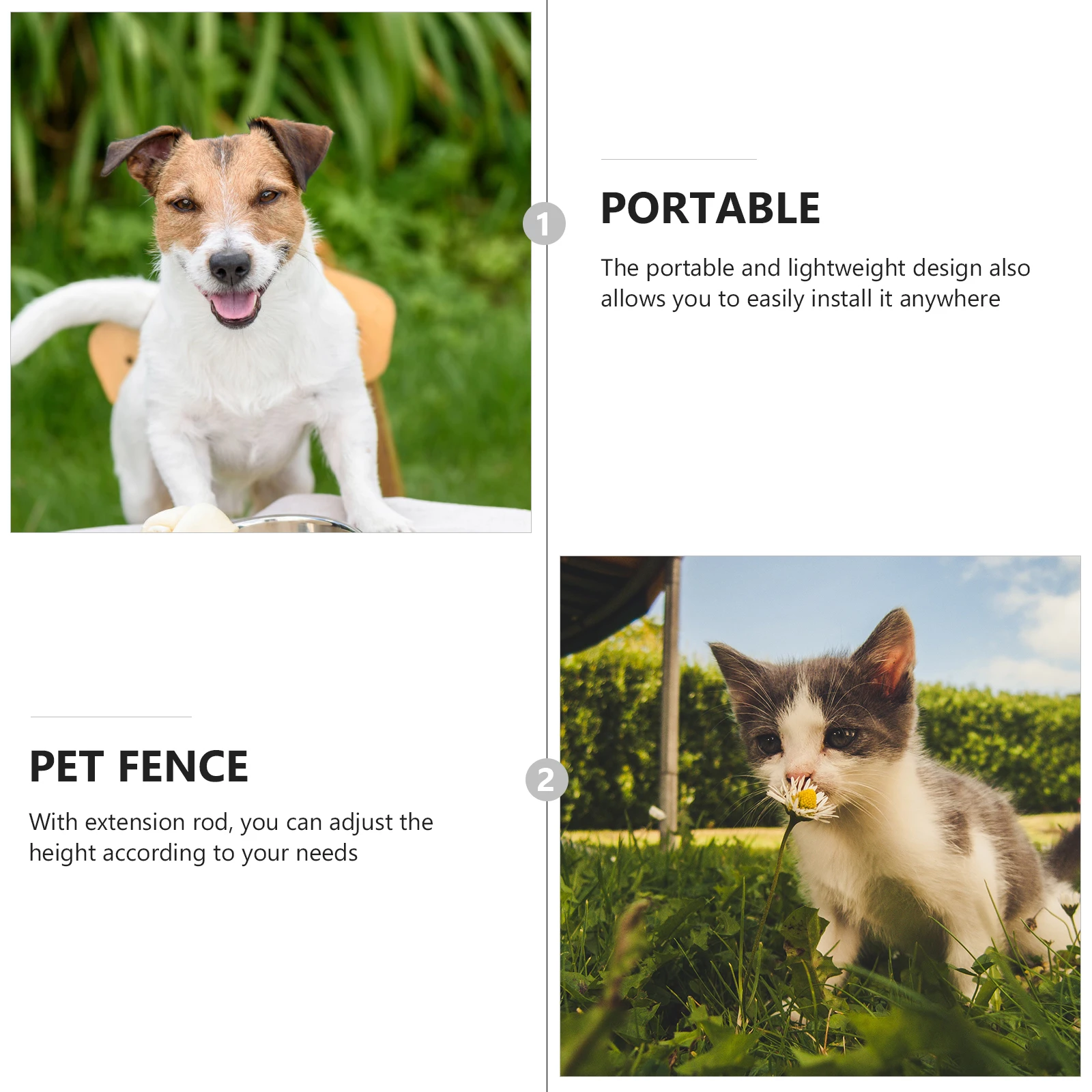 

2Sets Indoor Pet Fence Foldable Dog Barrier Net Secure Play Area for Pets Space-Saving Design for Doorway Stairs Black