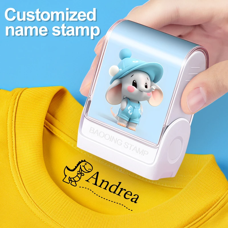 ‌Personalized Student Name Stamp - Custom Waterproof Seal with Non-Fading Ink,Durable Travel-Friendly Gift for Children & School