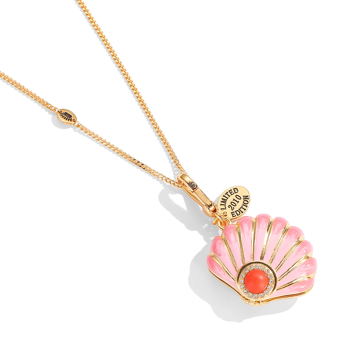 

Fresh and Sweet Enamel Glaze Gradient Pink Openable Shell Pearl Pendant Necklace Women's Jewelry Gift