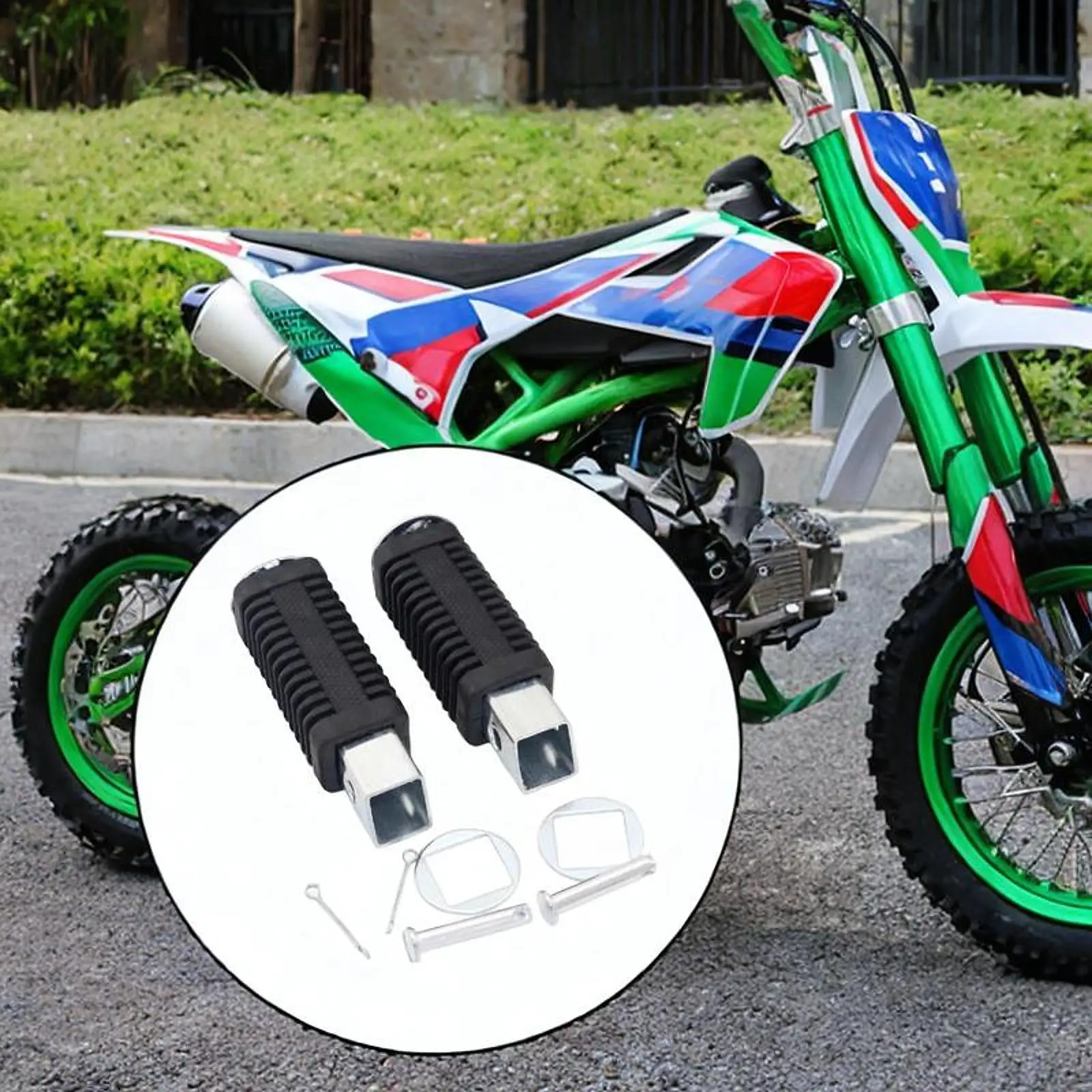 

Mini Motorcycle Foot Pegs Set 97mm Metal Footrests Left and Right Pedal Parts for 49cc Motorsports Accessories