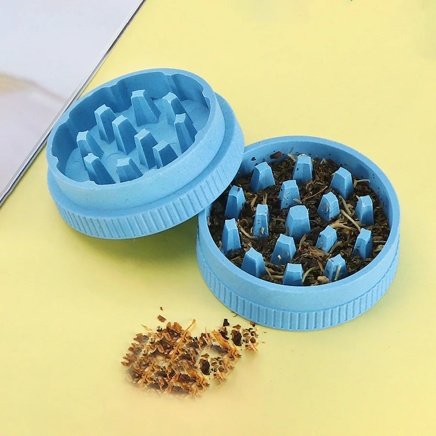 2/4/8pcs 2-Layers 55MM Tobacco Grass Grinder Herb Crusher Spice Shredder Biodegradable Plastic Smoking Accessories Kitchen Tools