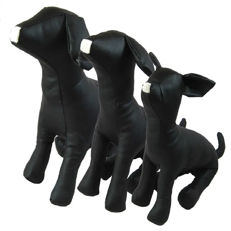 

Decoration Crafts Figurines Miniatures Black White Mannequins Pet Supplies Pu Leather Dog Model Props Toy 3pcs/set