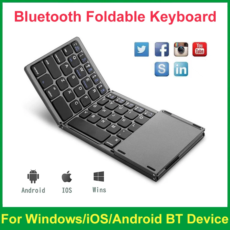 Imagem -01 - Mini Teclado Bluetooth Portátil sem Fio com Trackpad Dobrável Laptop Windows Ios Android Smartphone Tablet mini teclado bluetooth portatil sem fio com trackpad dobravel laptop windows ios android smartphone tablet 01