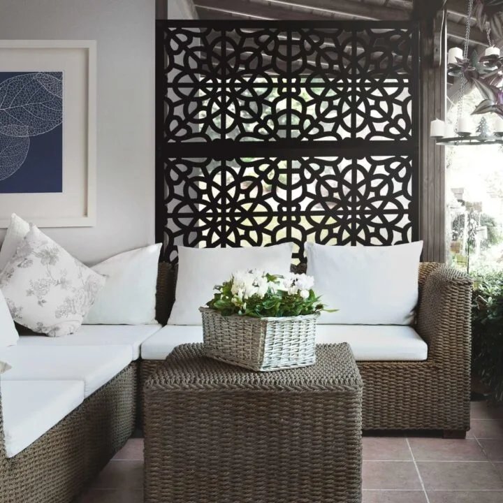 Garden Art Deco Engraved Waterproof Movable CNC Laser Cut Composite Decorative Partition Screen