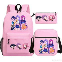 KPop Demon Hunters School Bag for Girls Boys Children Back To School Backpack Shoulder Bag Pencil Case Set Students Schoolbag