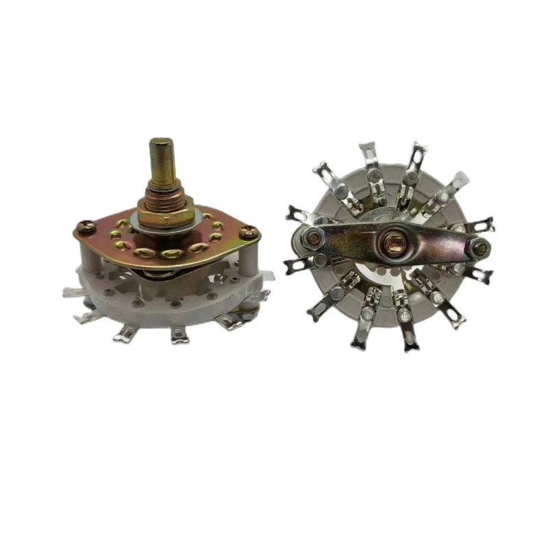 KCZ 1 Pole 6/7/8/9/10/11 Position 7 Terminal Band Channel Rotary Switch Selector with Cap