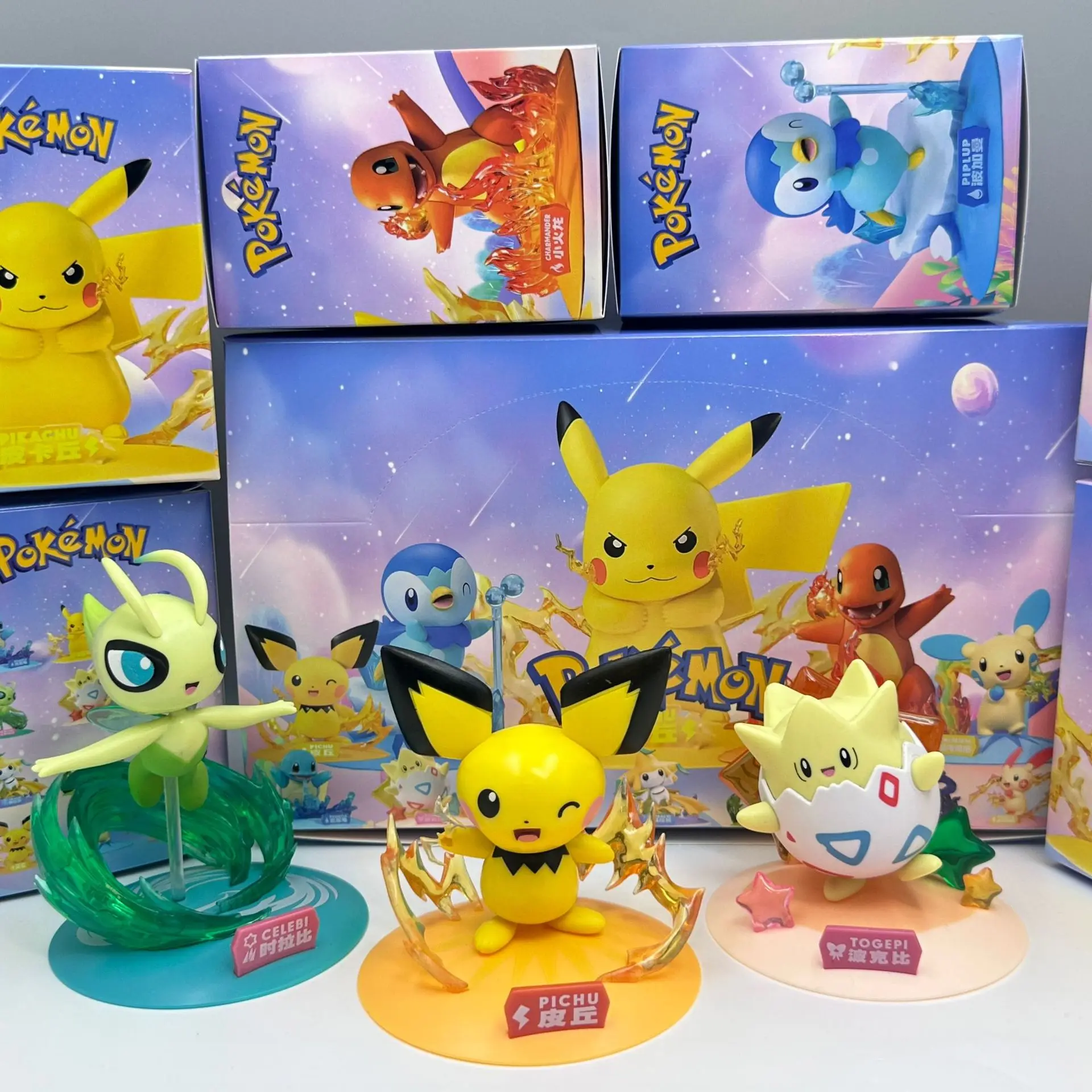 ขี้เล่น Pokemon กล่องตาบอดตัวเลข Pikachu Mewtwo ตุ๊กตา Gardevoir Sylveon อะนิเมะ Monster รุ่นเก็บเครื่องประดับของเล่นเด็กของขวัญ