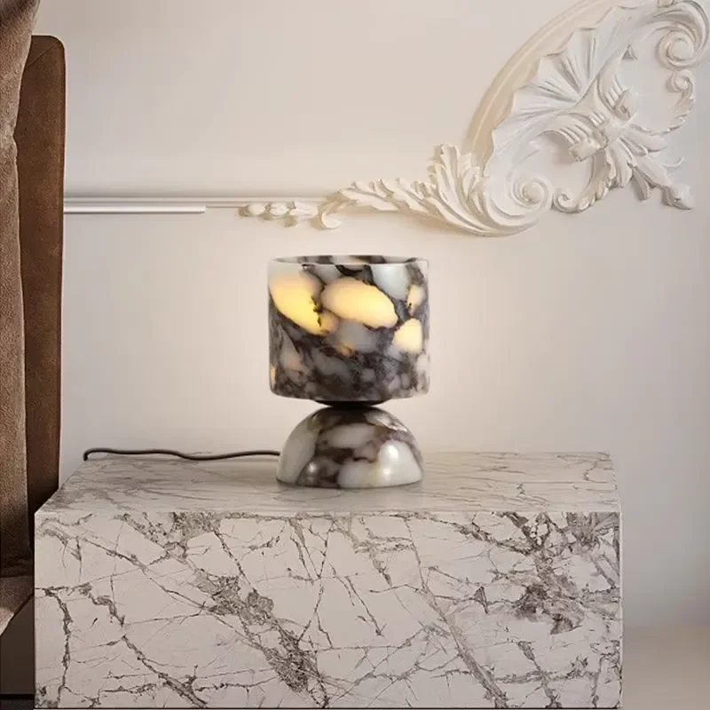 Stylish Creative Marble Pattern LED Desk Lamp Modern Table Light for Home Office Study Reading Night Light Decor
