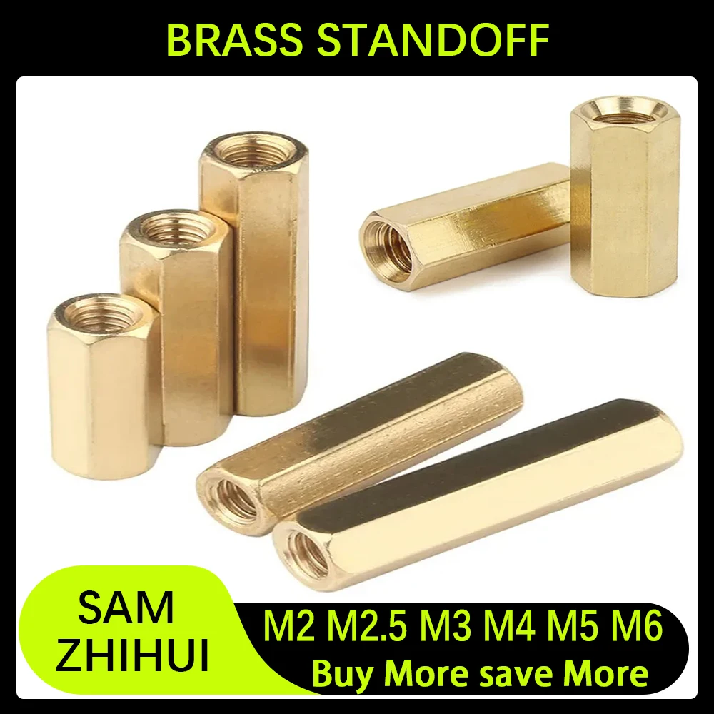 1/2/3/5/15pcs Brass Standoff Spacers Female Copper Motherboard PCB Column Bolt Hex Stud Spacing Screw Pillars for Support M2-M6