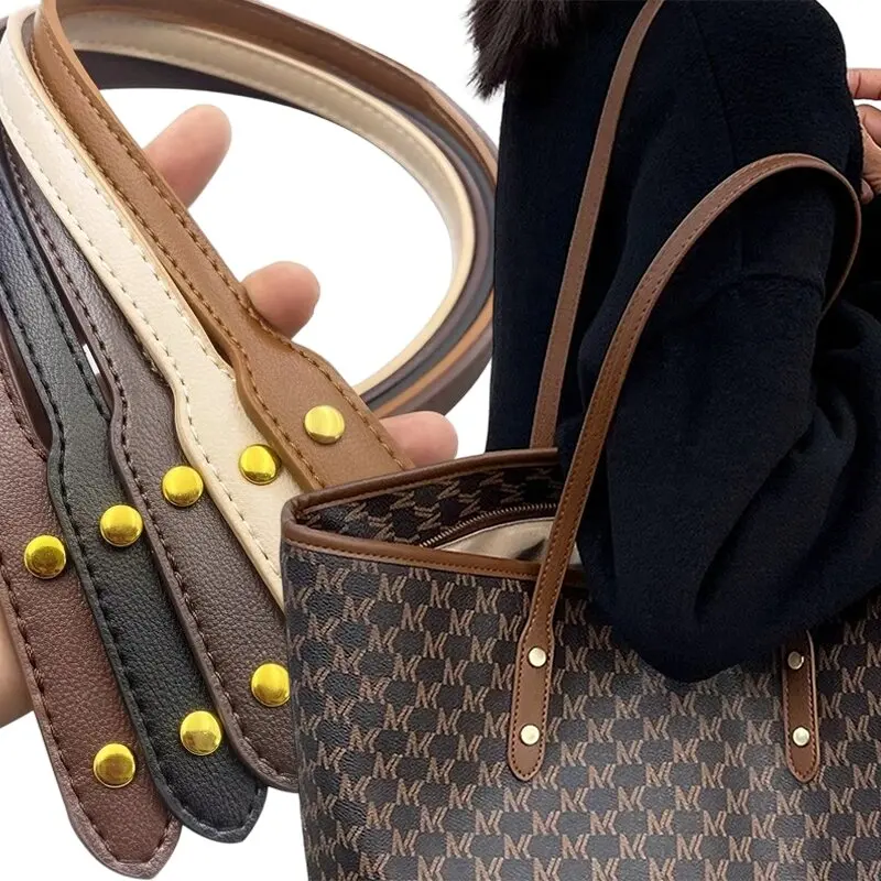Cinghie per borse in pelle PU da 2 pezzi 73 cm con rivetti Cinghie per borse a tracolla staccabili Cinghie di ricambio per borse fai da te Accessori per marcatura