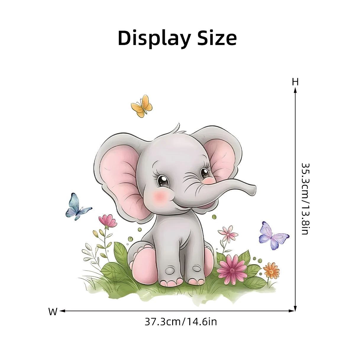 1Pc Cartoon Elephant Wall Stickers Child Home Decor Accessories Living Room Wall Decals Kids Baby Room Decoration Bedroom