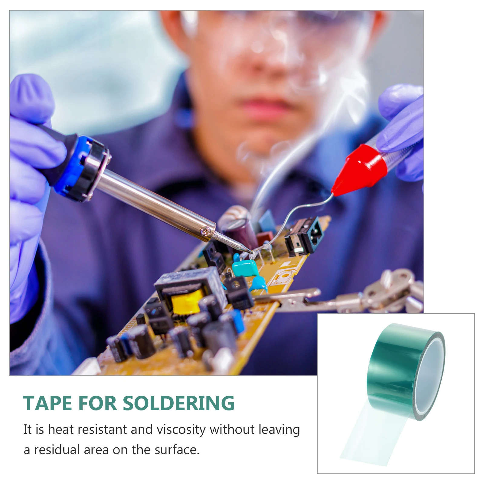

2 Rolls PET Film Resin Tape Clear Duct Heat Resistant 180℃ 220℃ for Epoxy Soldering Sublimation Electronics Crafted Practicality