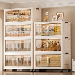 Plastic Storage Bins Organizer 5 Tiers Stackable Folding Storage Cabinet Containers With Lids Or Bedroom Wardrobe Sorting Boxes