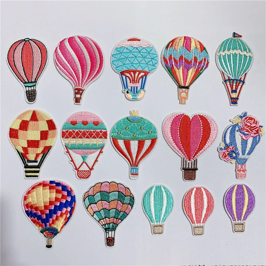 10 sztuk balony z kreskówek naszywki odzież haft żelazko na aplikacja kwiatowy dla dzieci sukienka tanie naszywki dla majsterkowiczów
