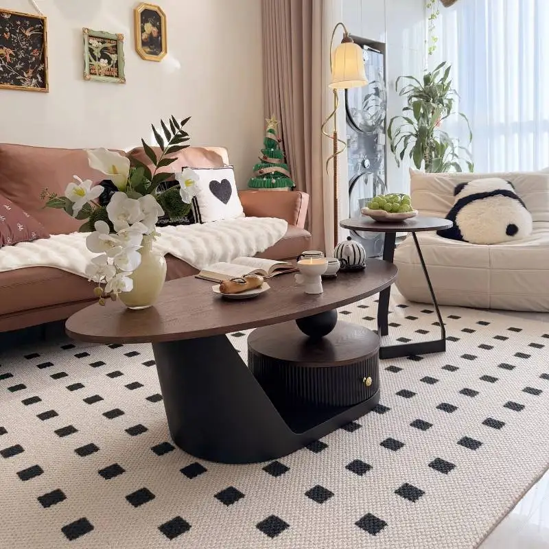 

Nordic Metal Black Coffee Tables Storage Drawer Luxury Modern Coffee Tables Living Room Designer Couchtisch Furniture For Home