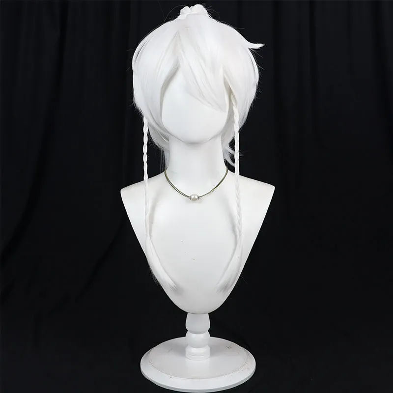 Kalim Al Asim Cosplay Wig Twisted Wonderland White Heat Resistant Synthetic Hair Halloween Party Role Play Carnival + Wig Cap view 2