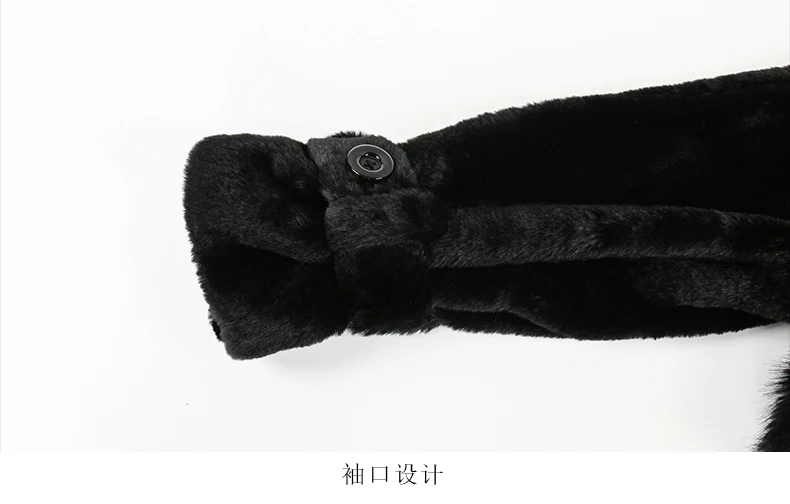 Nerazzurri Winter Long Black Thick Warm Fluffy Faux Fur Coat Women with Detachable Fake Fur Vest Double Breasted Overcoat 2024