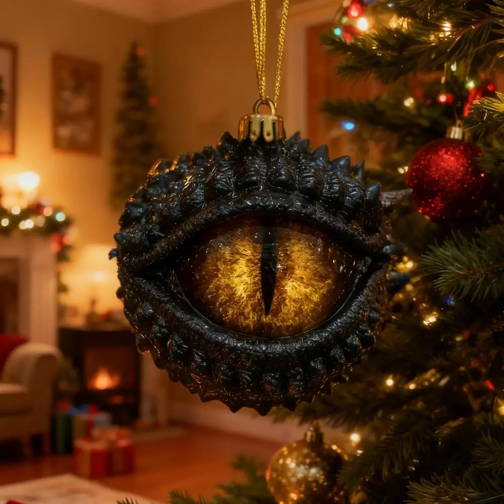 Ornamento natalizio in acrilico a forma di occhio di drago 2D Decorazione scura Appeso Natale Ornamento per biscotti natalizi Piccolo fest X2S4