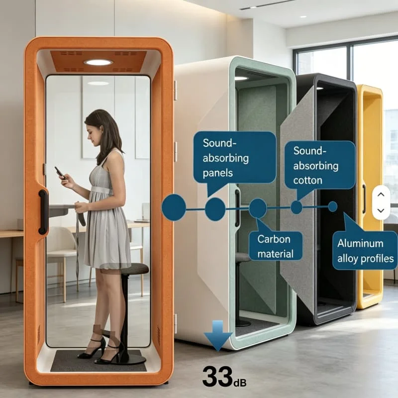 Quiet Room Soundproof Acoustic Pod Home Booth For Reading Meditation Focus Work Customized Home Soundproof Cabin