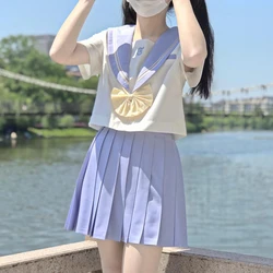 Traje Jk básico de mar para mujer, conjunto de uniforme escolar japonés, Falda plisada de marinero, disfraces de Anime Fuku de verano, recién llegados