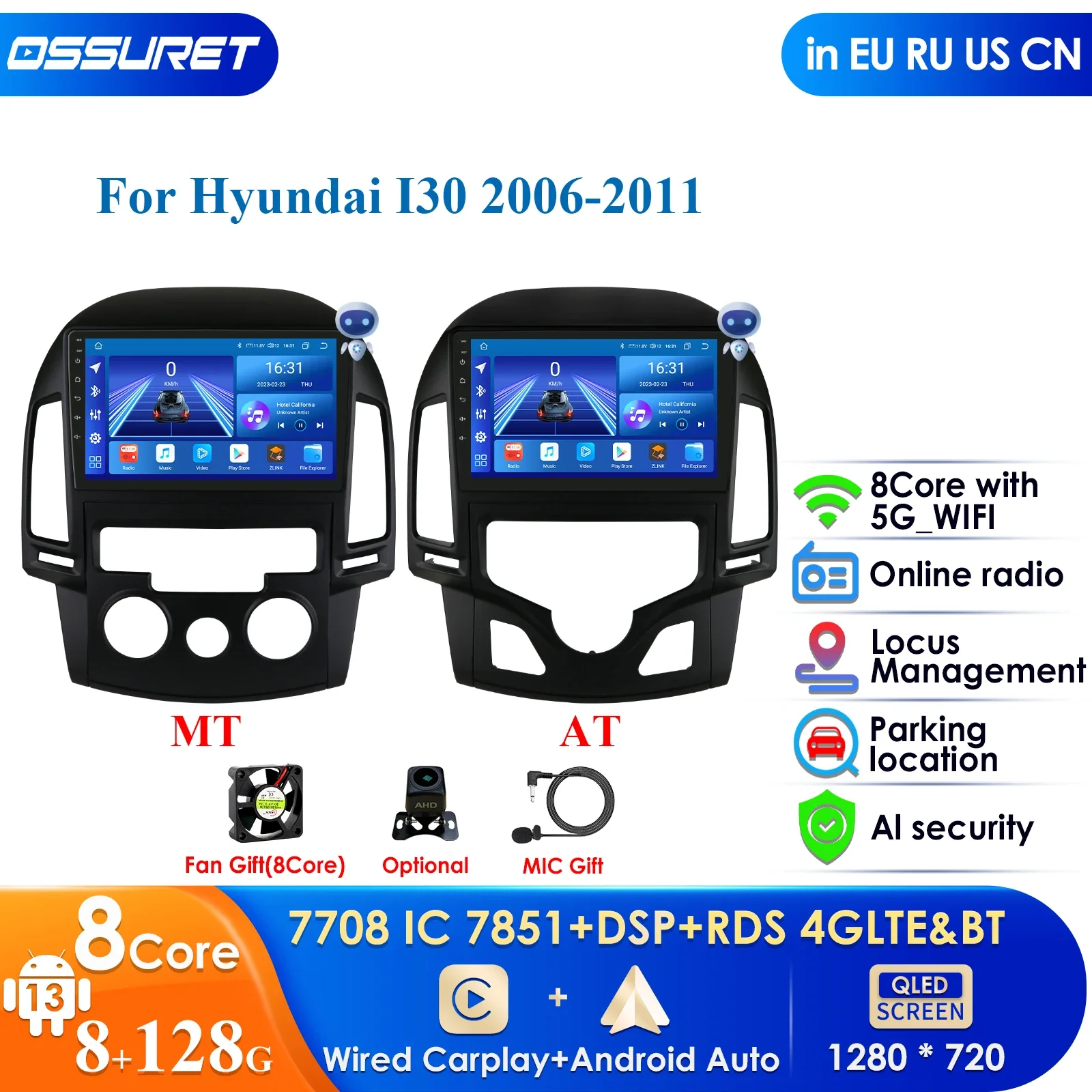 

Carplay 4G DSP Screen 2din Android Autoradio for Hyundai I30 2006-2012 AT MT Auto Manual Car Radio Multimedia Video Player GPS