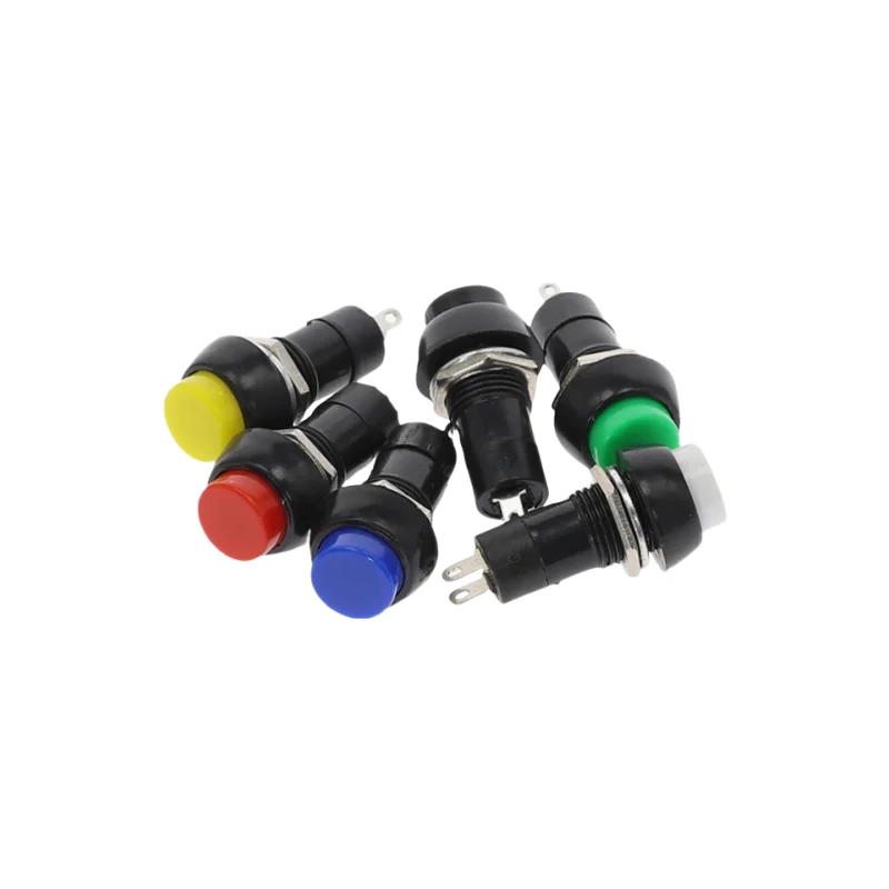 1PC PBS-11A PBS-11B 12mm Self-locking Self-Recovery Plastic Push Button Switch Momentary 3A 250V AC 2PIN 6Color