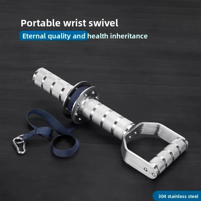 

304 Stainless Steel Portable Wrist Turner Roller Strength Training Wrestling Fitness Rotation Force