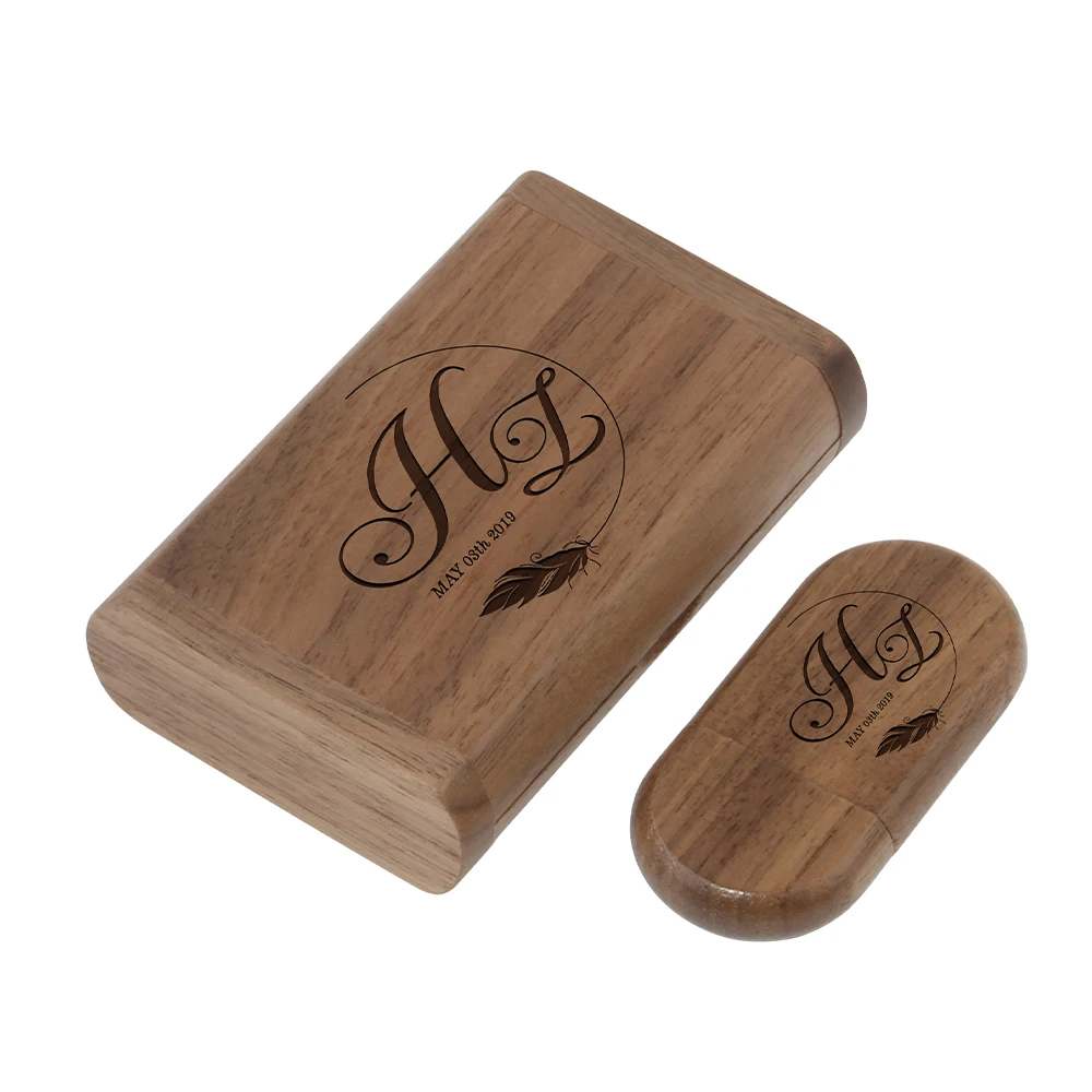 

Free Samples Photography Custom USB 2.0 Flash Drive Real Capacity Pen Drive Wooden Gift Box Memory Stick 64GB/32GB Custom Logo