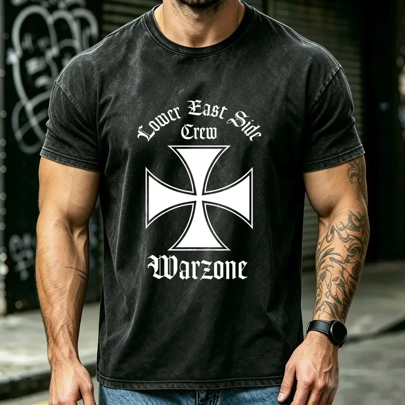 washed T Shirt Rare Vintage 90s Warzone Lower East Side Crew NYHC Punk Hardcore XL vintage Washed fashion Versatile