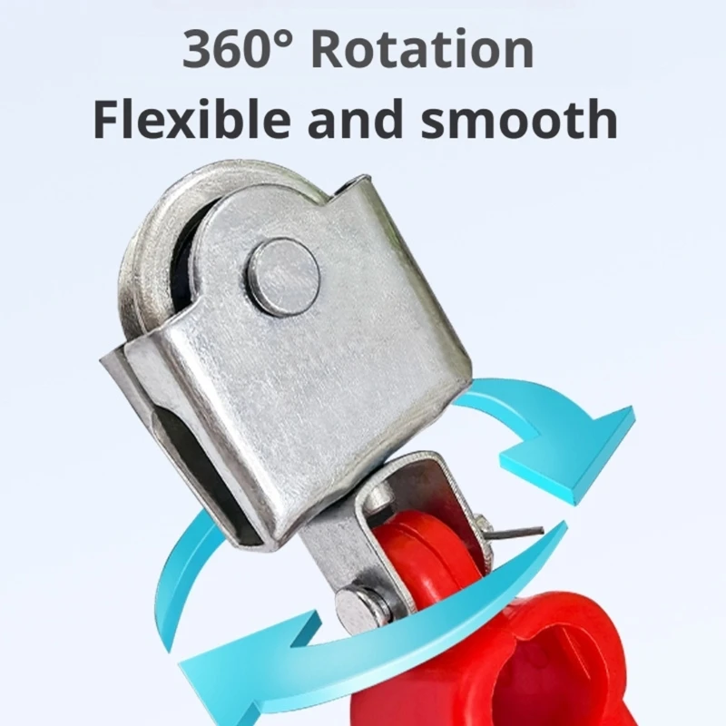 6-Piece Wire Rope Guide Pulley Wheel Set with Metal and Plastic Construction, Bearing Rollers, and Threaded high quality
