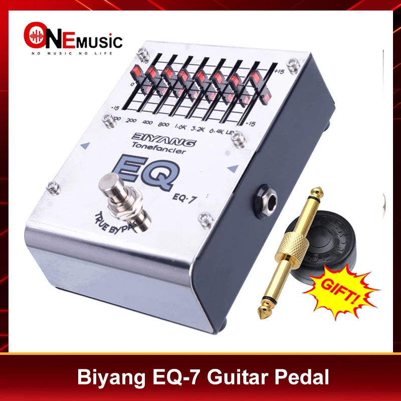 Biyang ToneFancier Series EQ-7 7 Bands Graphic Equalizer EQ Electric guitar Pedal True Bypass With gold pedal Connector