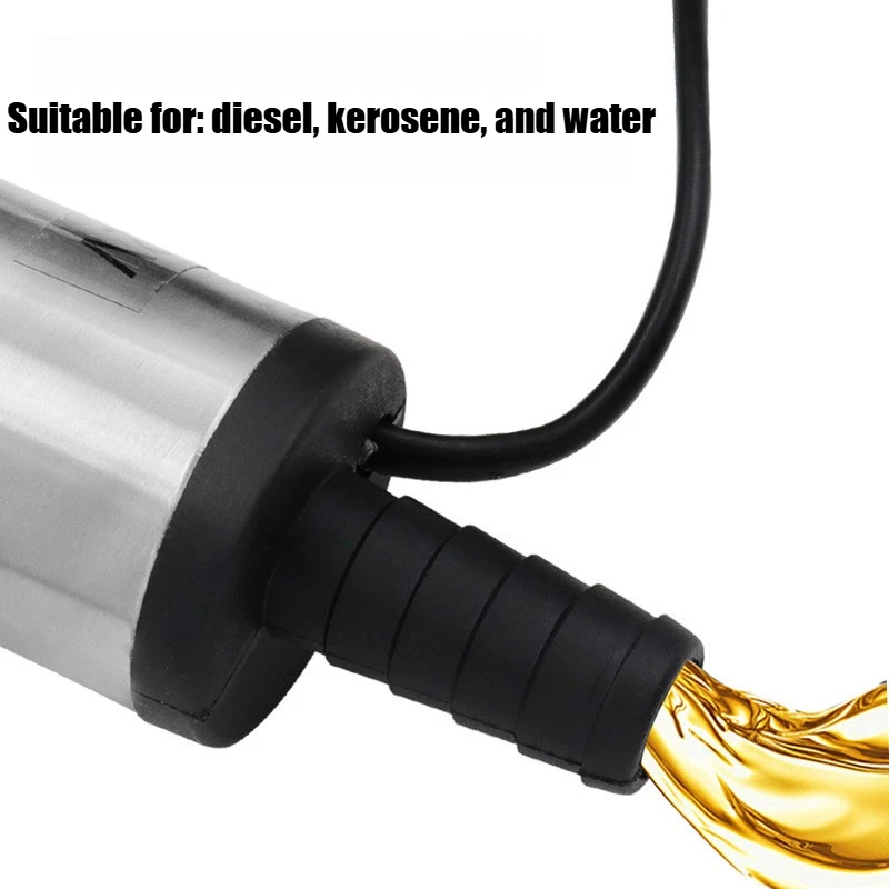 전기 연료 이송 펌프 물 오일 이송 연료 주입 잠수 펌프 디젤 물 펌프 12V 38mm 자동차 오토바이용