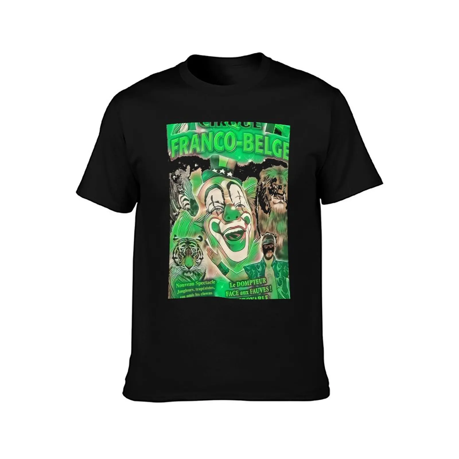 Clown Cirque T-Shirt Summer Casual Cotton Tee Oversized Streetwear Tops Vintage Graphic Print Loose Fit Short Sleeve