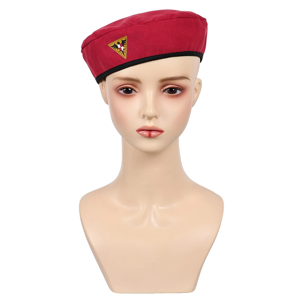 Game OW Cosplay Cammy White Clothing Outfits Accessories Red Hat Roleplay Hallowmas Costume Party Carnival Role Play Prop